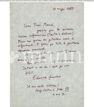 Lettera di Edoardo Cacciatore a Piero Manni datata 14 maggio 1985.